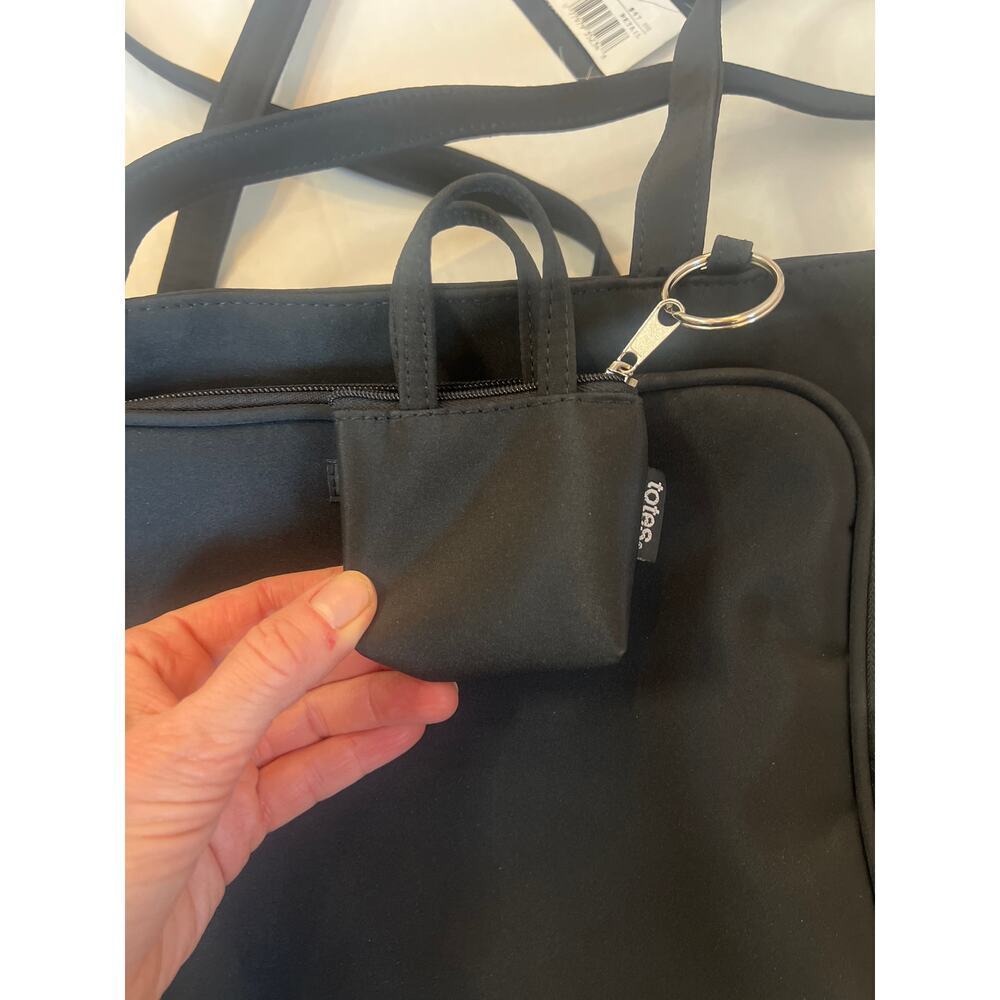Totes black microfiber organizer tote bag black NWT - Picture 8 of 13